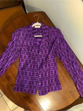 Vintage 70s/80s Christian Dior Button Down Blouse Top